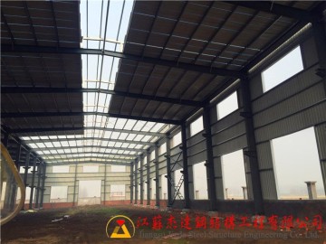 鹽城沙金石油連跨全鋼結構施工近況